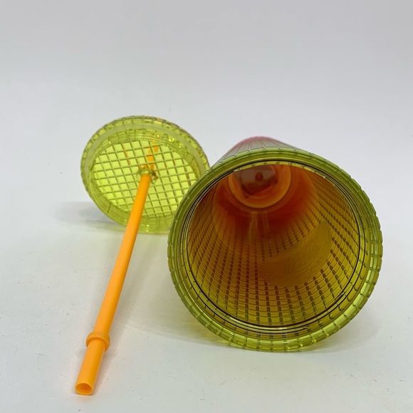 Starbucks Limited Edition Yellow Pink Ombre Jewel Grid Tumbler Tall 24 oz - Picture 6 of 7